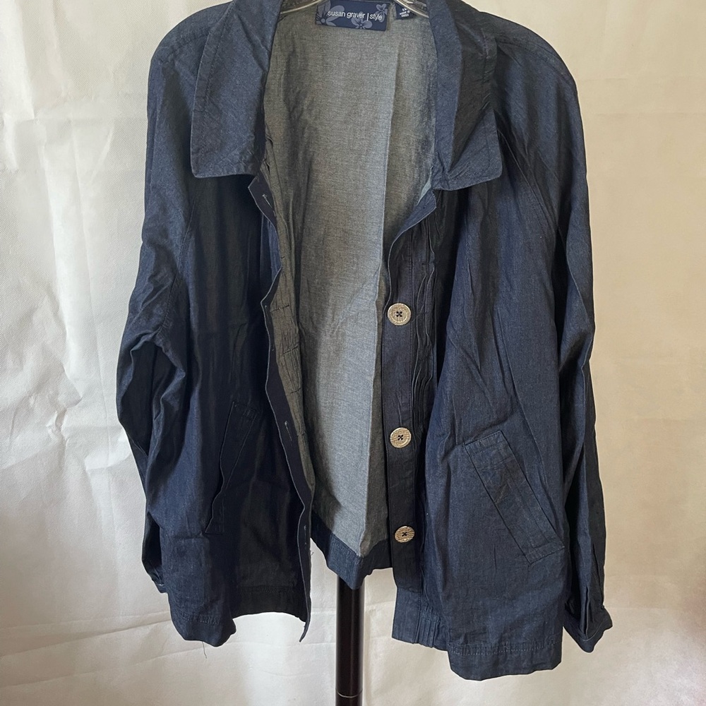 Woman’s Navy Denim Style Jacket